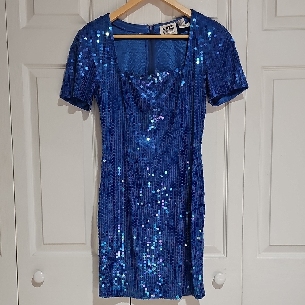 ✨ Niteline Blue Sequin Dress | Vintage Party Glam ✨